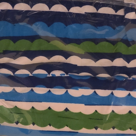 NWT LuLaRoe OS (0-10) Blue White Green Striped Leggings - Picture 3 of 3